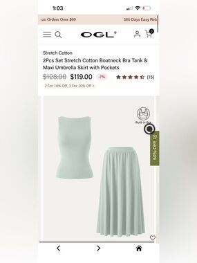 OGL Lightweight Ribbed Tank in Pale Mint